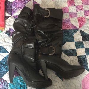 Black high heel boots